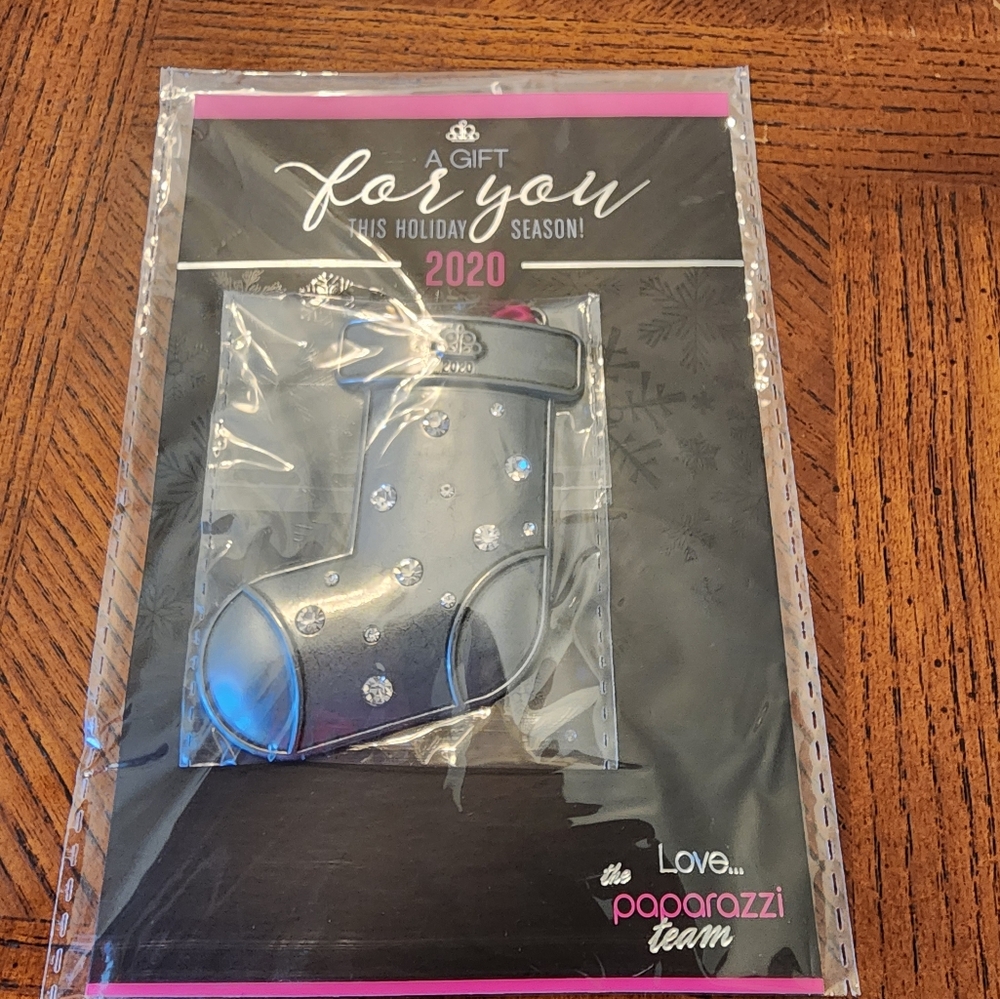 Paparazzi Silver Stocking Ornament